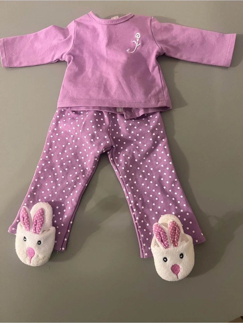 American Girl Heart & Star Footie Set in Cream, Orange, Purple, Pink